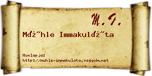 Mühle Immakuláta névjegykártya